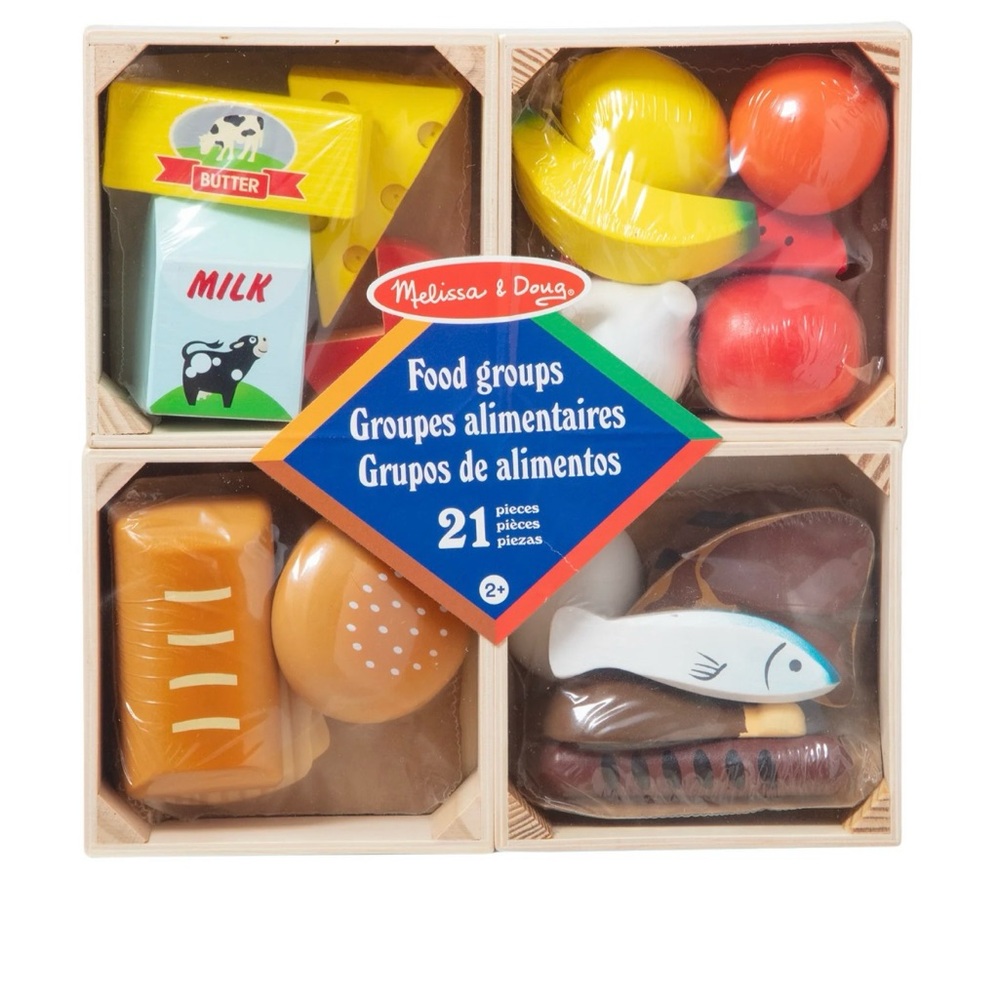 Melissa & Doug Wooden Food Groups Set - Red, Yellow, Blue
